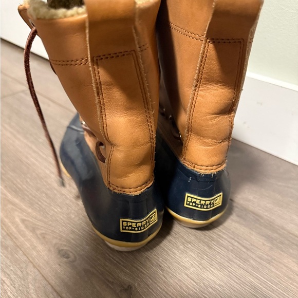 Sperry Blue Navy Blue Tan and Brown Waterproof Duck Boots - US8 - Picture 4 of 5